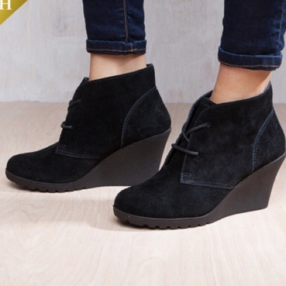 Black suede booties